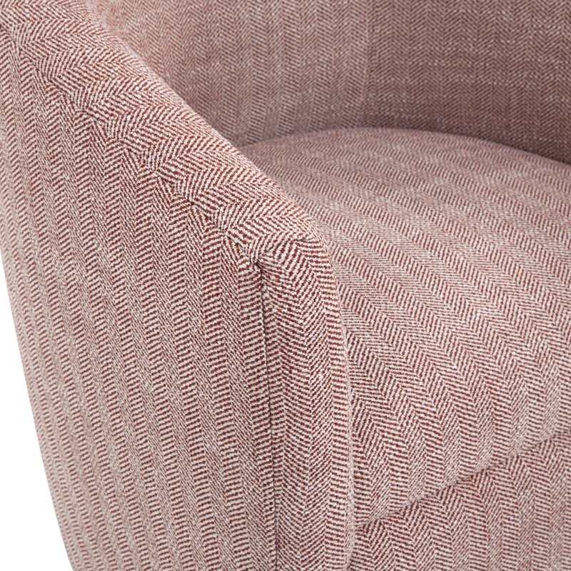 Fauteuil demi-tonneau pivotant au henné Lainey, Rouge