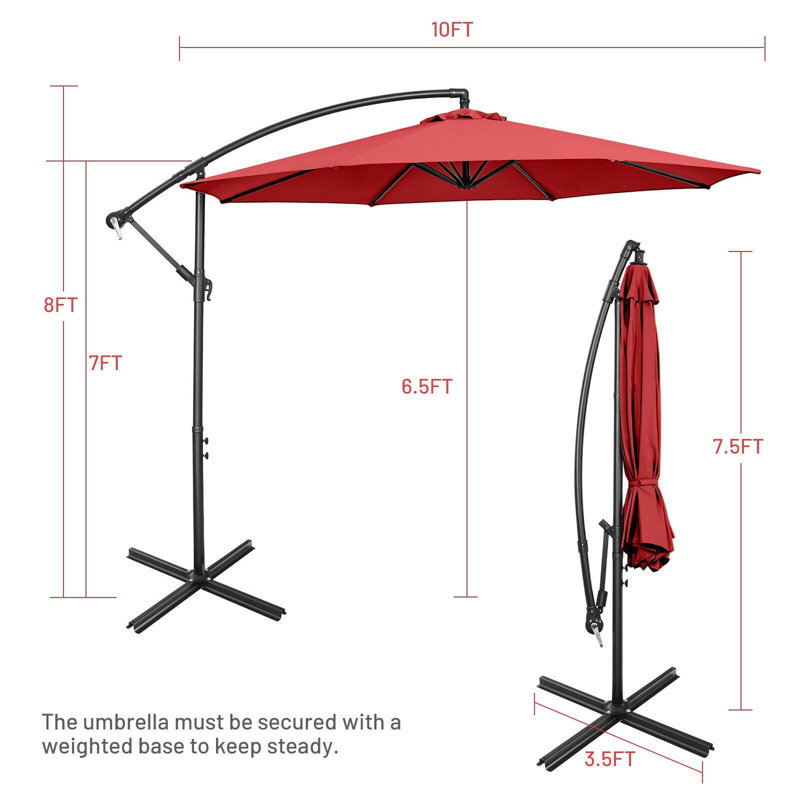 Parasol de plage 120 po Linnett, Claret