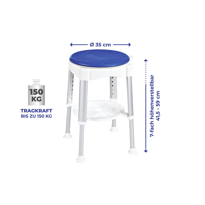 Maximex shower chair, shower stool with practical functions