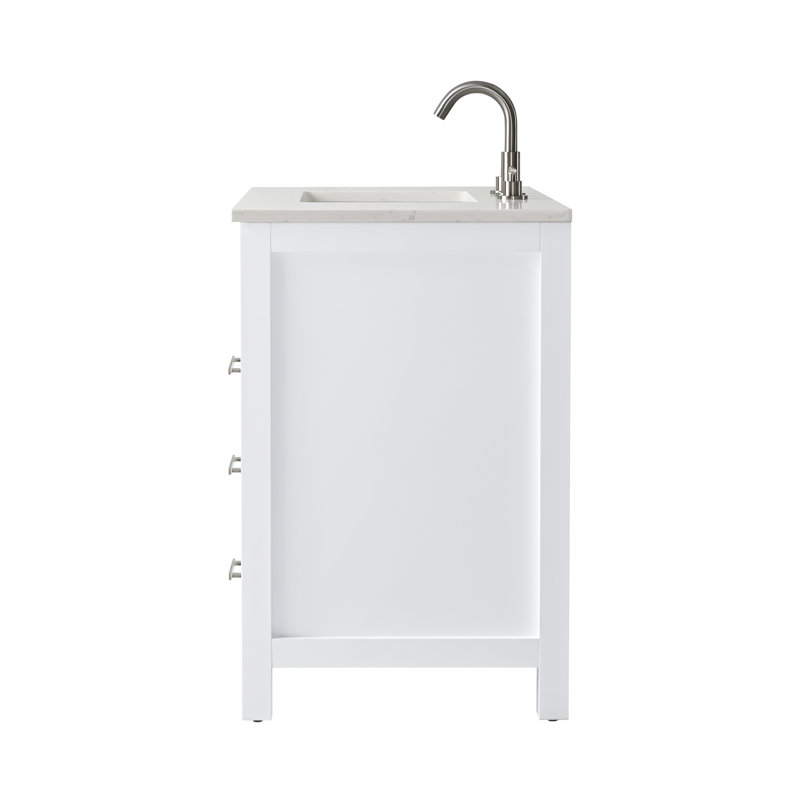 Trevor 42" W Single Vanity, White/Brushed Nickel