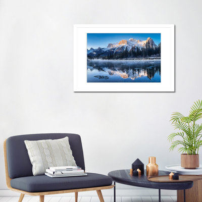 «Golden Light Over Icy Waters», reproduction d'art mural, papier d'art encadré