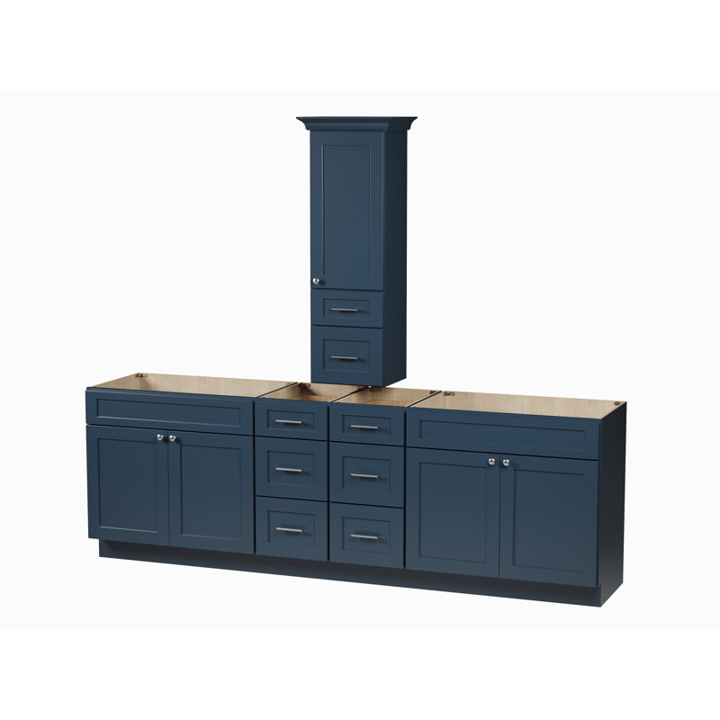 Ensemble de meuble-lavabo double 102 po avec comptoir Disar, Brun