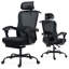 Chaise de bureau ergonomique en filet avec appui-tête 3D Repose-pieds lombaire réglable