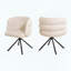 Ensemble de 2 chaises de salle à manger pivotantes à 270 ° - tissu chenille - base en X en métal-237658867