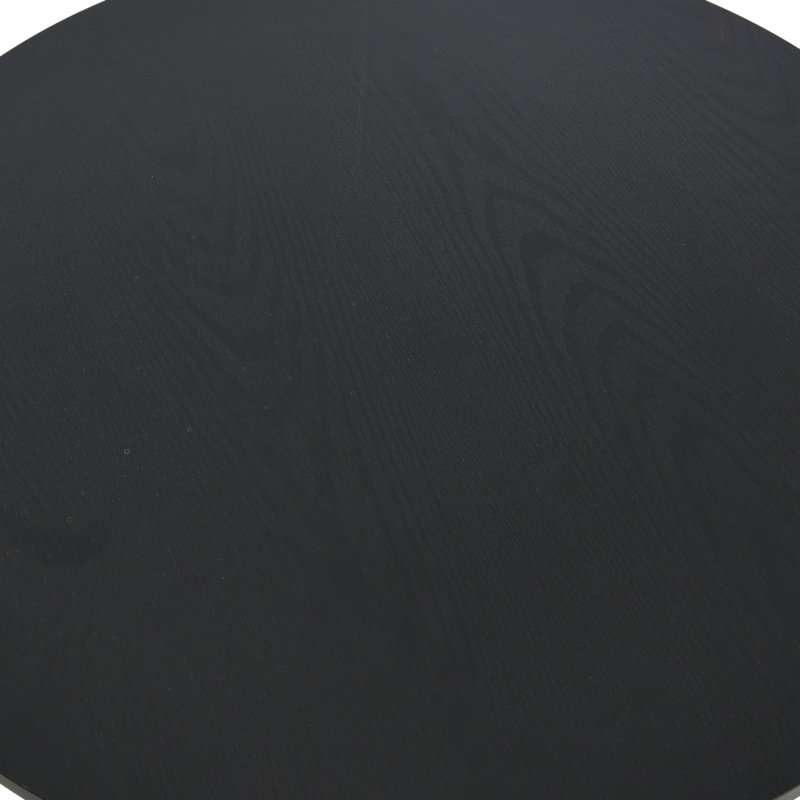 Gateshead Jamestown Round Coffee Table Rustic Wood Grain and Metal, Black
