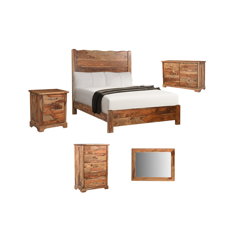 Ensemble de chambre à coucher 5 pièces Chaliyah, Grand