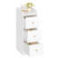 Slim Bedside Table, Narrow Side End Tables with 3 Drawers, Bedside Cabinet with Top Guard, Small Nightstand for Bedroom, Living Room, Office, 30 x 24 x 60 cm White