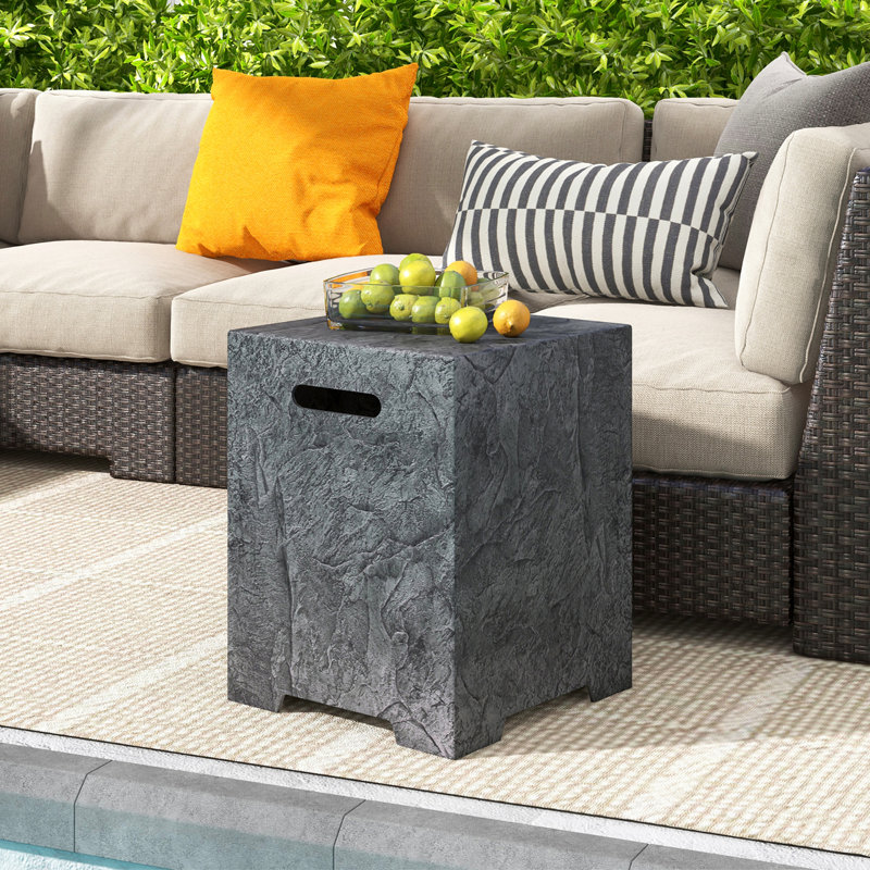  Propane Metal Tank Cover W/ Adjustable Foot Pad Cut-out Handle For Patio Garden