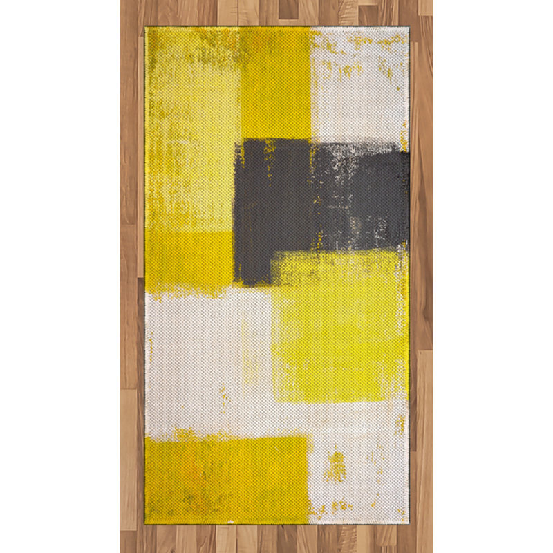 Abstract High Density Long Fiber Poly Threads Decorative Area Rug Carpet, Rectangle 2'7" x 5'