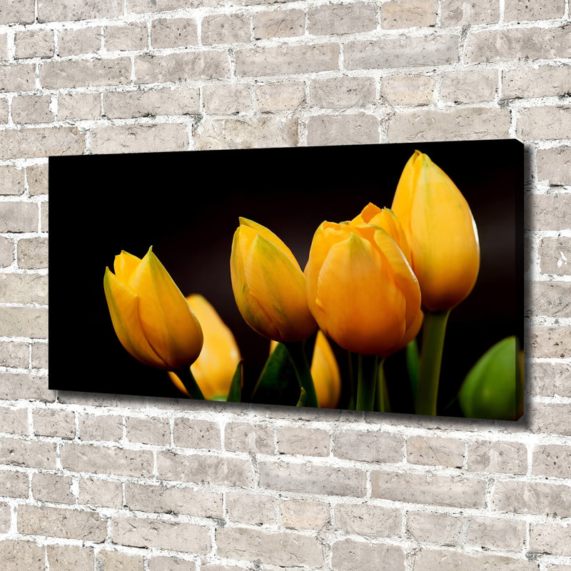 Yellow Tulips - Print, Wrapped Canvas, 70cm H x 140cm W x 2cm D