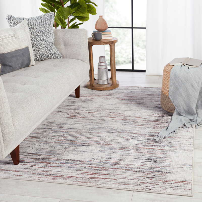 Tapis abstrait gris / bourgogne, Rectangle 8 pi x 10 pi