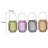 Aly Colorful Candle Holder Set Of 4, Cut Glass Jars With Iron Handles