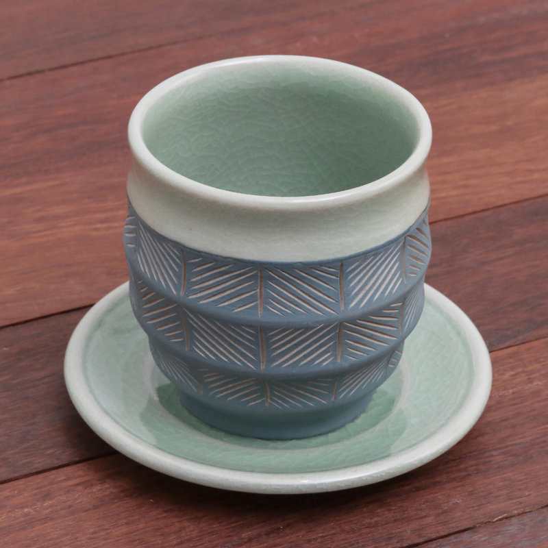 Ceramic Teacup and Saucer