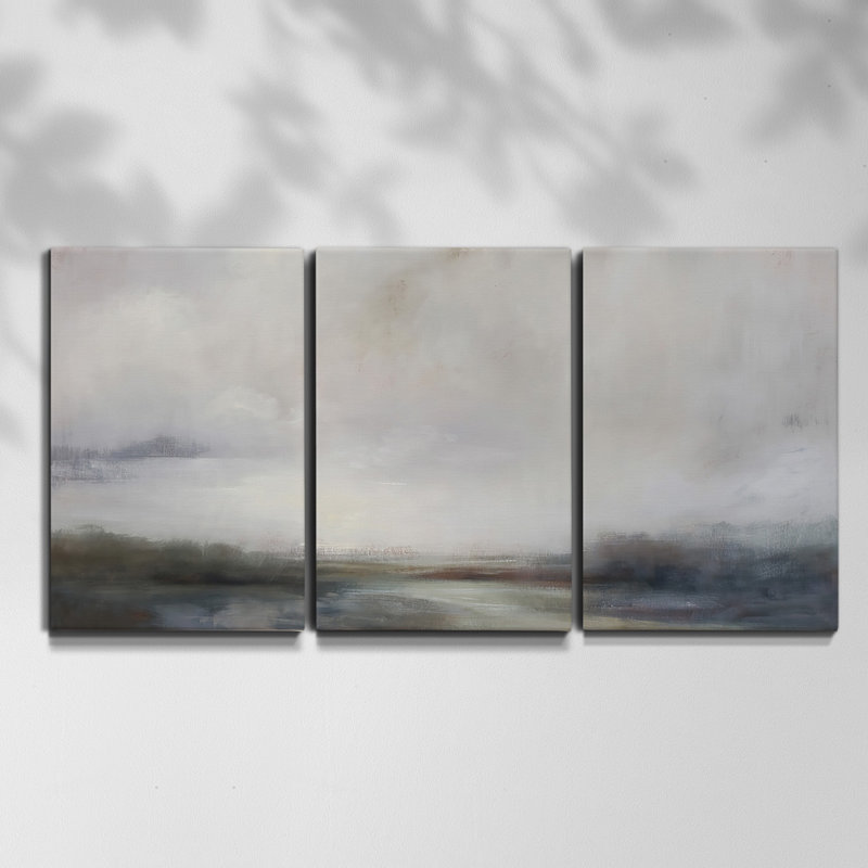 Vast Neutral Sky III - Toile encadrée multi-pièces, H 27 po x l 54 po x P 2 po