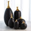 Dipped Golden Crackle/Black Slender Vase-101942816