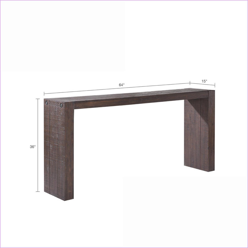 Table basse moderne en bois massif avec finition fumée Tobago, peu encombrante pour le salon