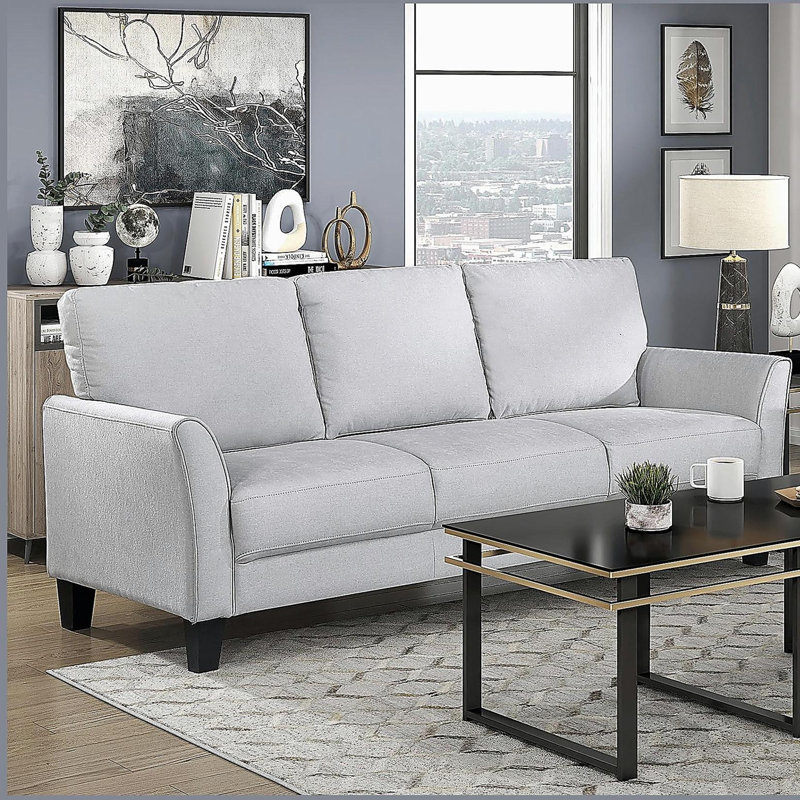 Canapé 3 places Modern, Gris, H 36,5 po x l 78,5 po x P 34 po