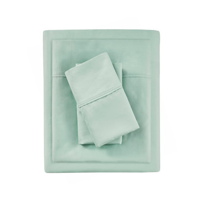 4-Piece Queen HeiQ Smart Temperature Cotton Blend Sheet Set, Seaform