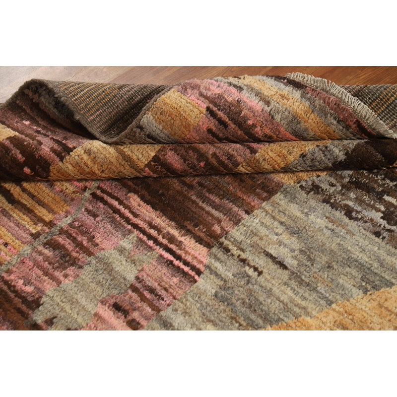Tapis oriental abstrait géométrique marocain 5 x 7