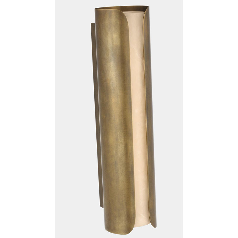 Anne-Marie Barton Armise 18" Sconce with Alabaster, 29" H x 7" W x 7.75" D, Mottled Brass