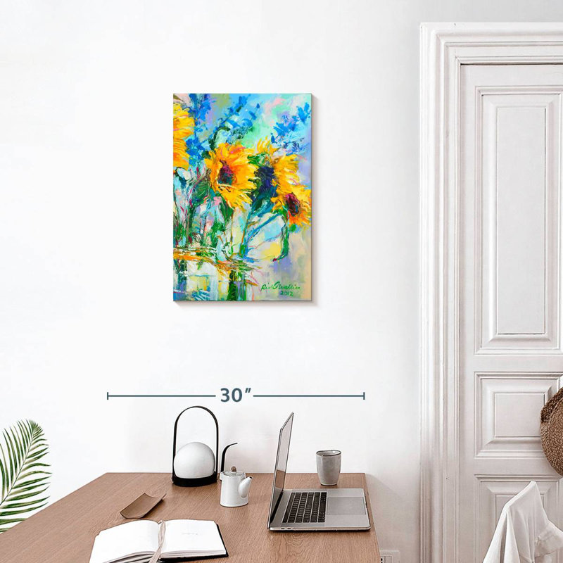 Harnek tournesols dans des bouteilles en verre, H 24 po x l 16 po