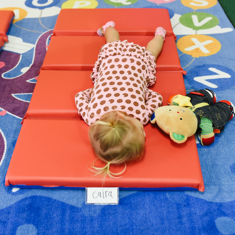 Tapis de repos pliable ECR4Kids Premium, 4 sections, 2 po, bleu / rouge, paquet de 5