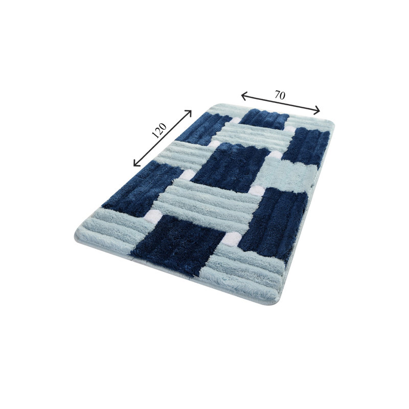Tapis pour salle de bain Emylie, Bleu / Bleu foncé