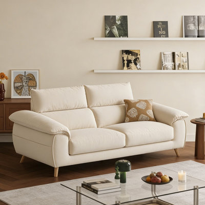 Beige Polyester Standard Sofa cushion Loveseat