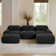 Modular U-Shaped Sectional Cloud Couch With Ottoman, Plush Corduroy, No Assembly Required, Big Comfy Couches Set With Fluffy Memory Foam