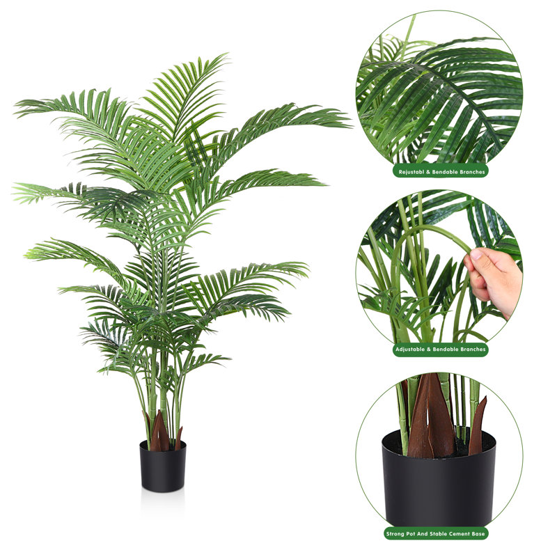 Adcock Artificial Palm Tree in Pot, 63" H x 48" W x 48" D