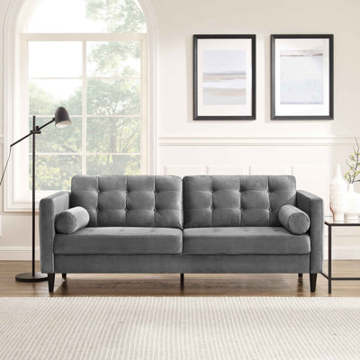 Jeses 204Cm Velvet Square Arms Sofa