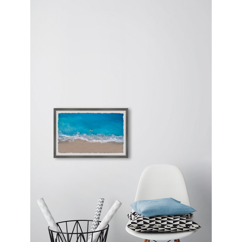 Waves From The Top - Single Picture Frame Painting, 38 cm H x 45 cm W x 3.81 cm D