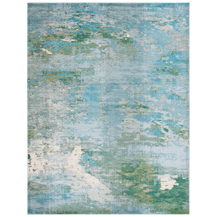 Etta Abstract Light Blue/Green Area Rug