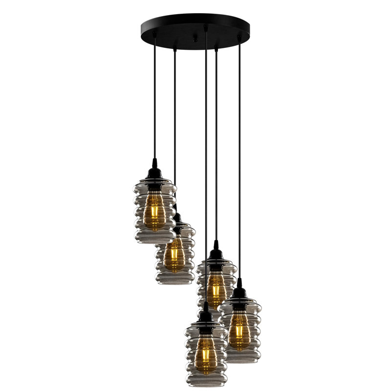Luminaire suspendu grappe 5 lumières Ottawa