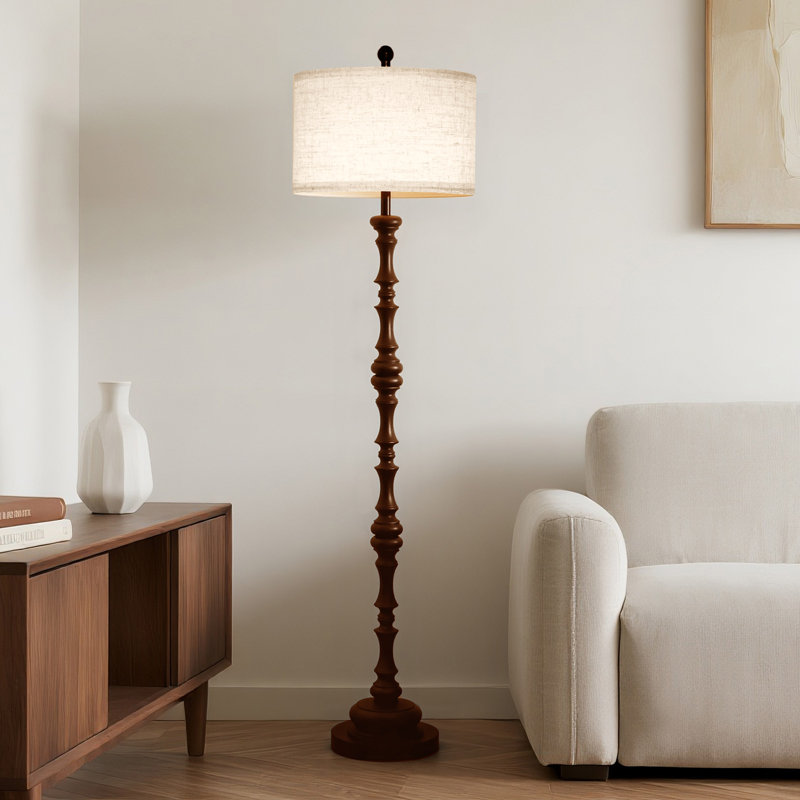 Lampe sur pied traditionnelle 62 po, Brun