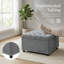 Élégant repose-pieds de rangement carré capitonné avec compartiment caché et garniture cloutée pour le salon, la chambre à coucher ou le bureau à domicile-772114384