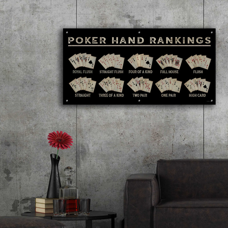 «Poker Hand classement» par - Impression sans cadre, H 24 po x l 48 po x P 0,2 po