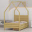 Structure de lit Montessori House pour enfants avec tiroirs de rangement et tête de lit, assemblage facile-2050281182-2050281183
