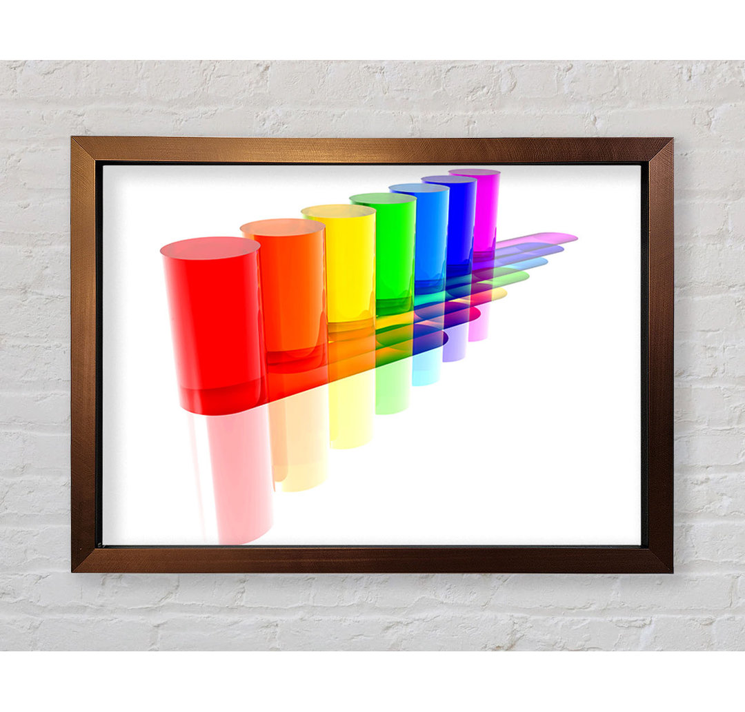 Rainbow Tubes Gerahmter Druck Wandkunst