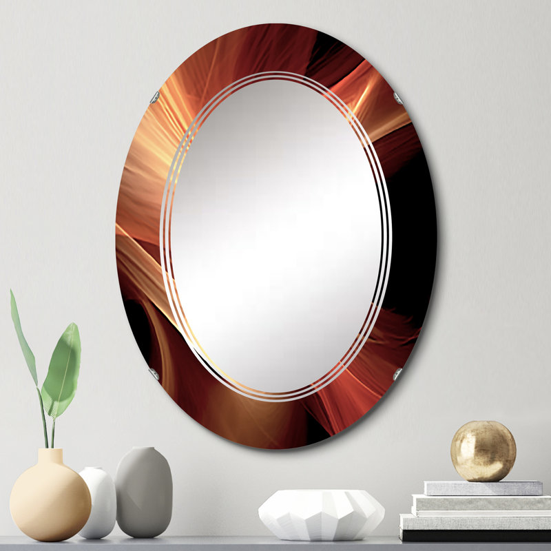 Miroir d'appoint orange Fractal Design - Fractals, 30 po x 20 po