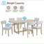Ensemble de table de salle à manger 7 pièces pour 6, table rectangulaire en chêne clair de 68 pouces avec 6 chaises ergonomiques rembourrées en lin, base en forme de U robuste, meubles de ferme japonais de style japonais pour la salle à manger et appartement