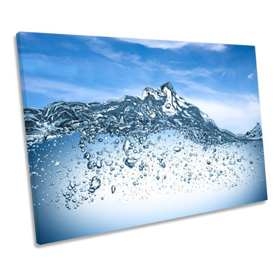 Bathroom Blue Water - Wrapped Canvas Print