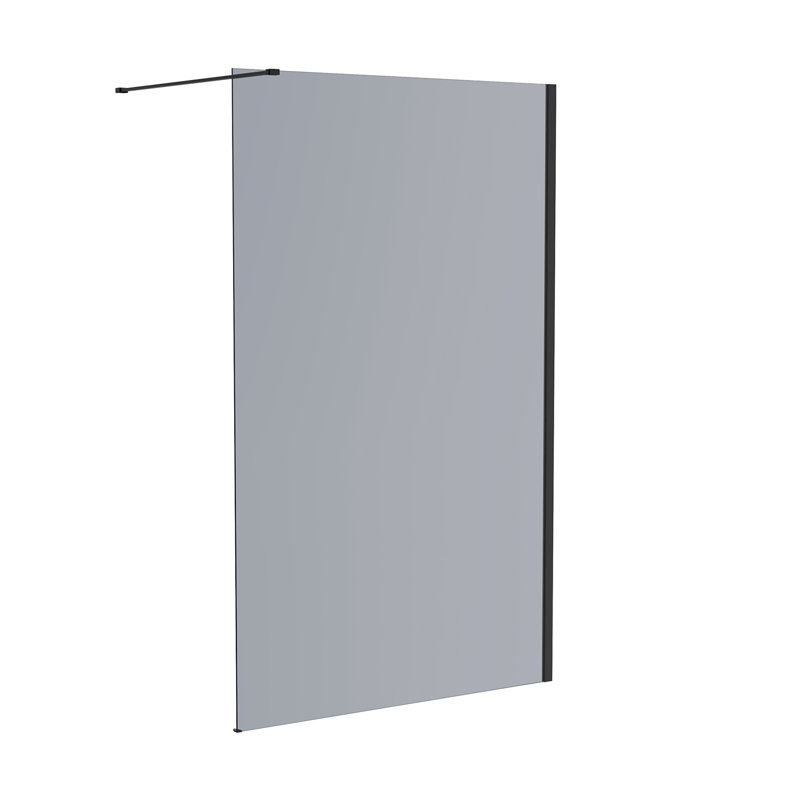 1950mm H Semi-Frameless Wet Room Walk In Shower Screens Grey Glass, 140.5cm W