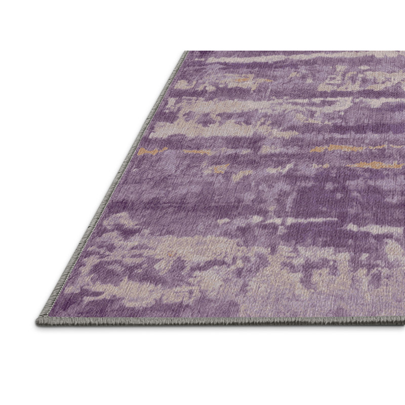 Machine Washable Pink Area Rug, Rectangle 5' x 8'