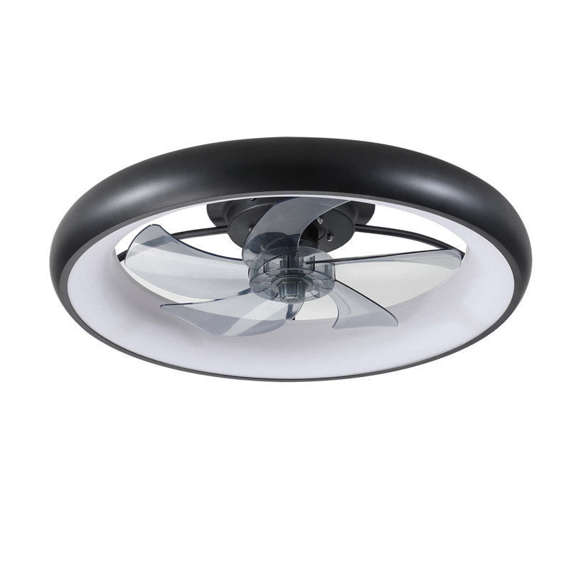 Ventilateur de plafond à DEL à intensité variable avec lumières, noir et blanc