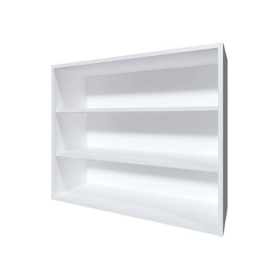 White Kitchen Wall Cabinet With Open Storage - 30 Inches High X 36 Wide 12 Deep, Particle Board, Scratch-, Fits Spices, Bowls, Jars For Kitchenware 30"X36"X12", Modern Style, Perfectly