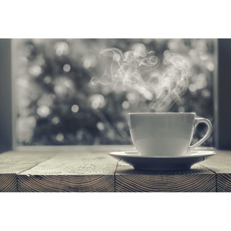 Coffee On Window Sill - Wrapped Canvas Print, 30cm H x 46cm W x 3.8cm D