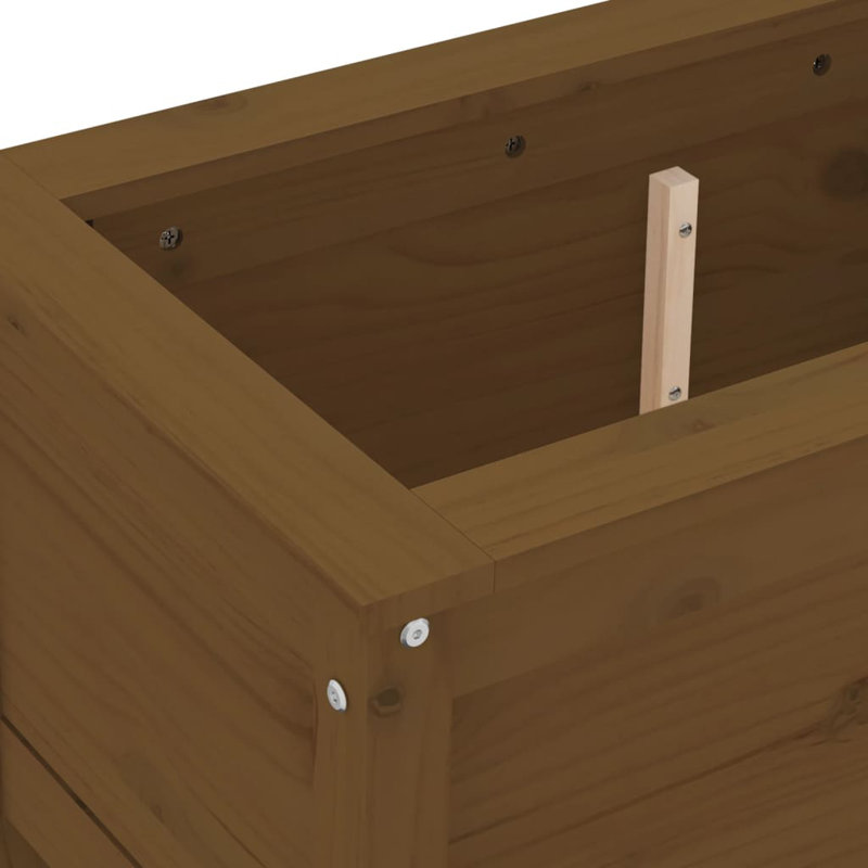Blaguna Wood Pot Planter, 39cm H x 82.5cm W x 40cm D, Pine, Honey Brown