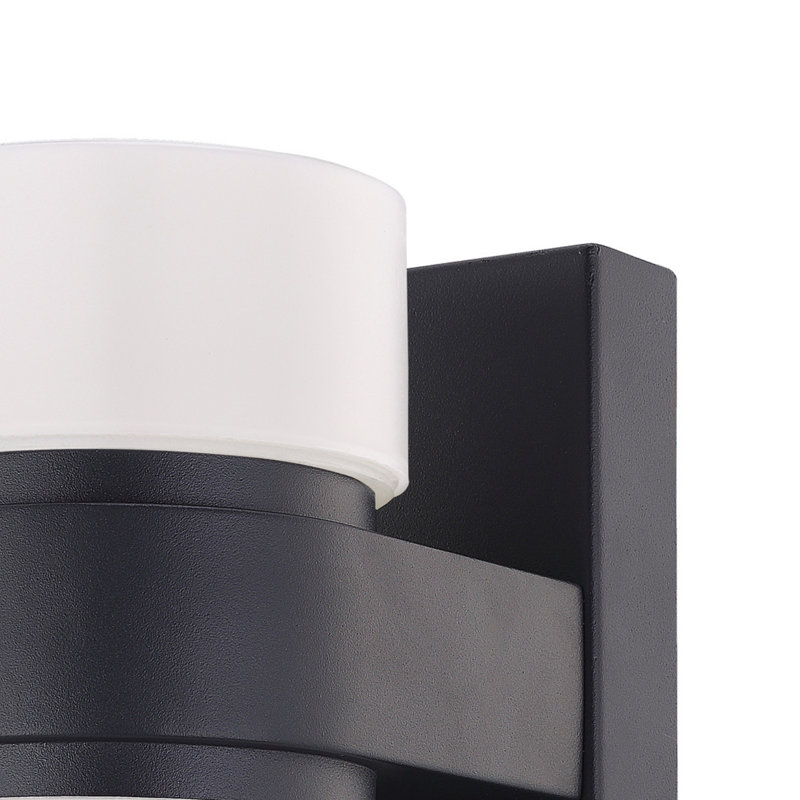 Severine 2 - Bulb Integrated LED Frosted Glass Outdoor Armed Sconce, Anthracite