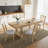 GatherHaven 7-Piece Extendable Farmhouse Dining Set - 60" to 78" Rustic Wood Table with 6 Upholstered Chairs, Expandable for 6-8 People-214022991-226028150